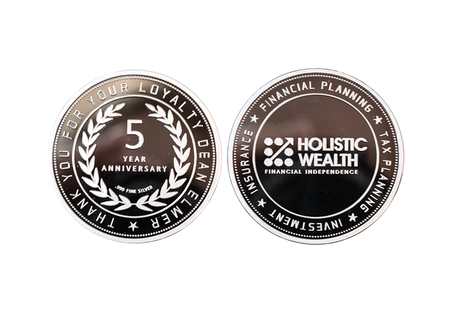 5-year anniversary coin — .999 fine silver loyalty award