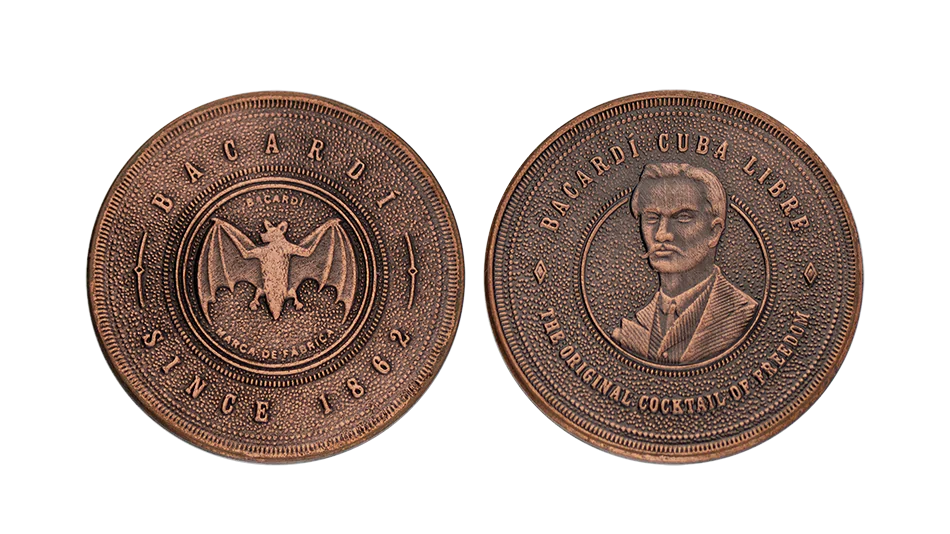Bacardi commemorative coin pair — Since 1862 & Cuba Libre