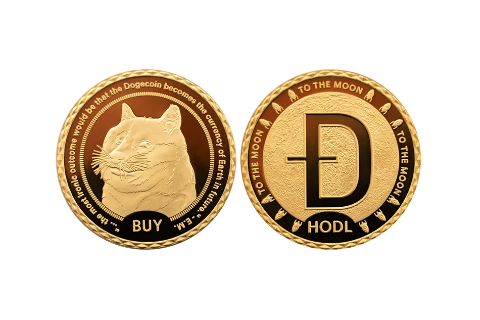 Pièce commémorative Dogecoin — avers et revers