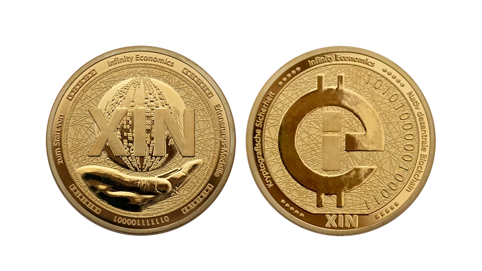 Pièce crypto XIN en argent fin
